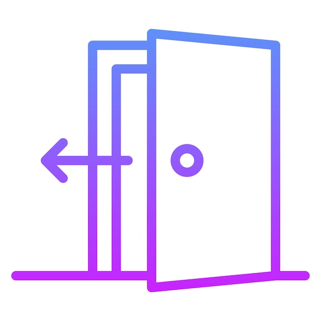 Ilustración del icono vectorial de la puerta de salida del conjunto de iconos del cine