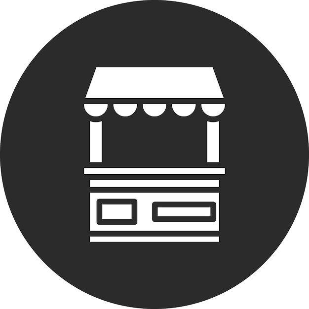 Ilustración del icono vectorial del puesto de alimentos del conjunto de iconos de entrega de alimentos