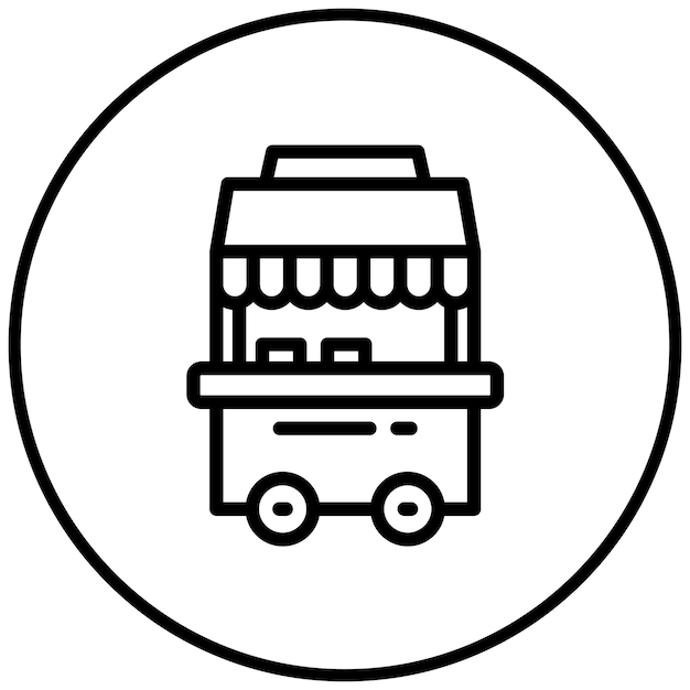 Ilustración del icono vectorial del puesto de mercado del icono de Festa Junina