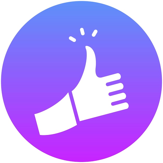 Ilustración del icono vectorial de pulgares hacia arriba del conjunto de iconos de logros