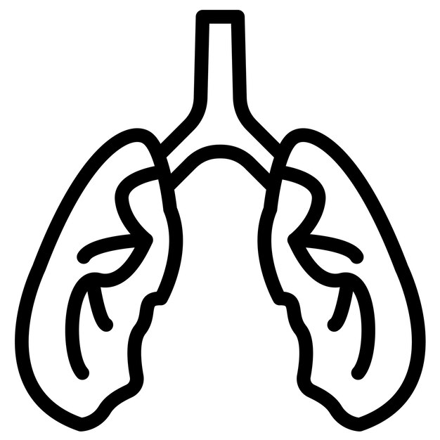 Ilustración del icono vectorial de los pulmones del conjunto de iconos de medicina