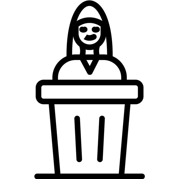 Ilustración del icono vectorial del púlpito del conjunto de iconos funerarios