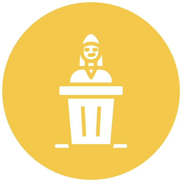 Ilustración del icono vectorial del púlpito del conjunto de iconos funerarios