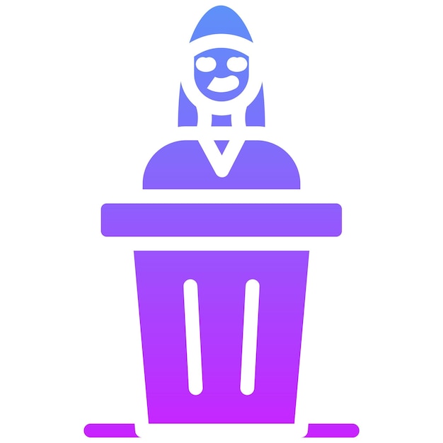 Ilustración del icono vectorial del púlpito del conjunto de iconos funerarios
