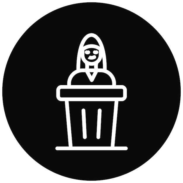 Ilustración del icono vectorial del púlpito del conjunto de iconos funerarios