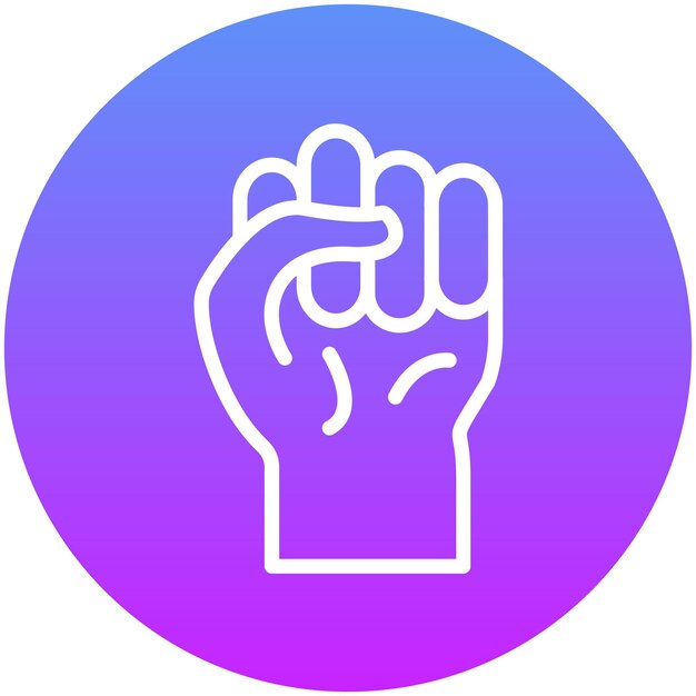 Ilustración del icono vectorial del puño levantado del conjunto de iconos de protestas y desobediencia civil