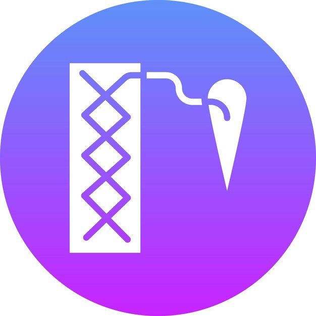 Ilustración del icono vectorial de punto cruzado del conjunto de iconos de costura