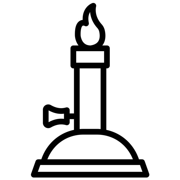 Ilustración del icono vectorial del quemador del conjunto de iconos de física