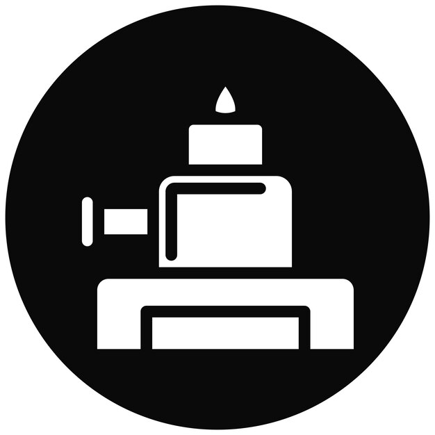 Ilustración del icono vectorial del quemador del conjunto de iconos del laboratorio