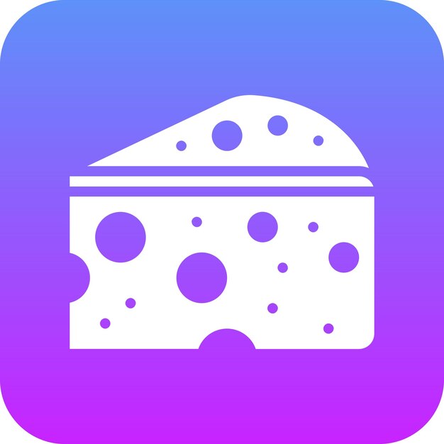 Ilustración del icono vectorial del queso del conjunto de iconos de la mañana y el desayuno