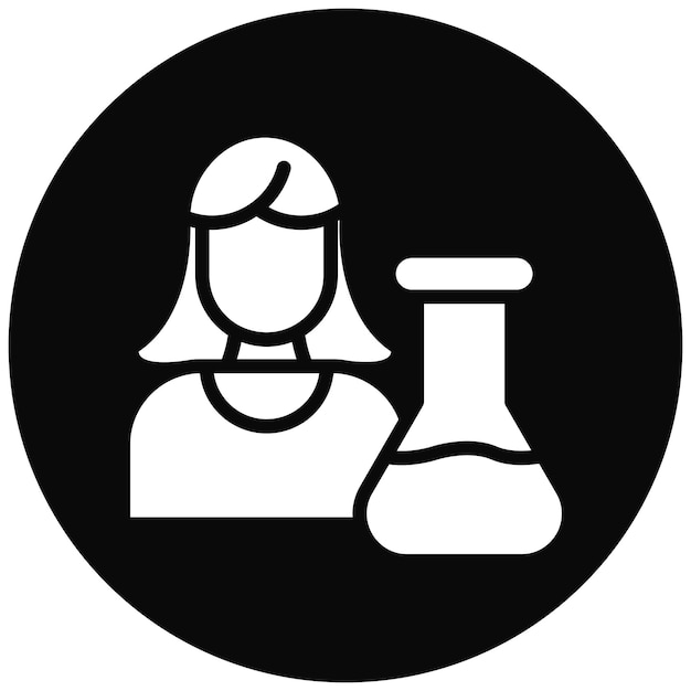 Ilustración del icono vectorial del químico del conjunto de iconos de la farmacia