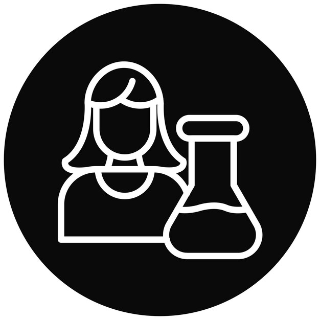 Ilustración del icono vectorial del químico del conjunto de iconos de la farmacia
