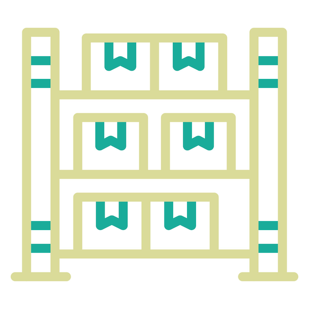 Ilustración del icono vectorial de rack del conjunto de iconos de artículos para el hogar