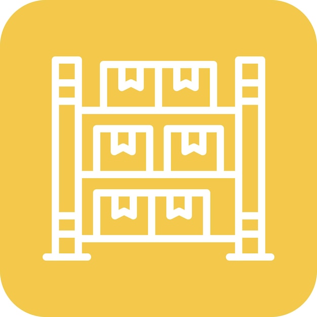Ilustración del icono vectorial de rack del conjunto de iconos de artículos para el hogar