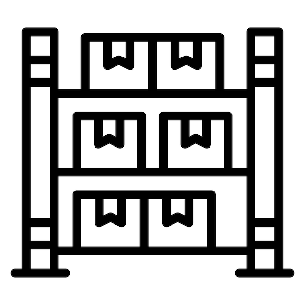 Ilustración del icono vectorial de rack del conjunto de iconos de artículos para el hogar