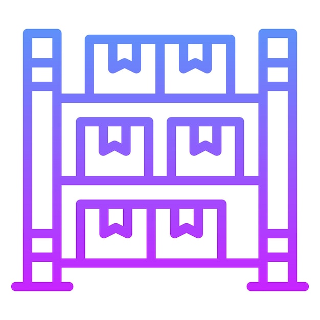 Ilustración del icono vectorial de rack del conjunto de iconos de artículos para el hogar