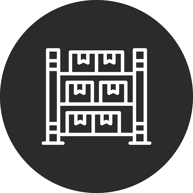 Ilustración del icono vectorial de rack del conjunto de iconos de artículos para el hogar