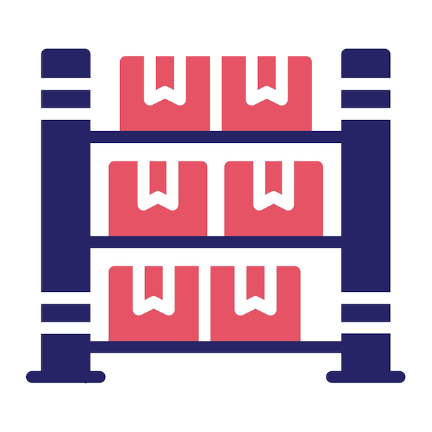 Ilustración del icono vectorial de rack del conjunto de iconos de artículos para el hogar