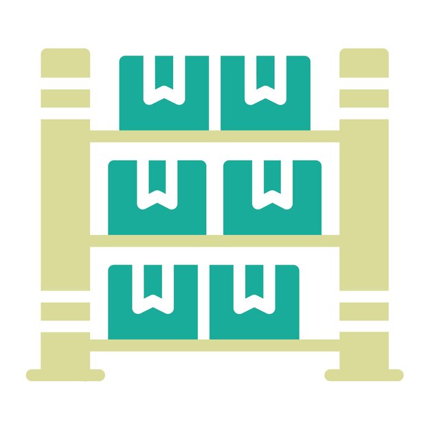 Ilustración del icono vectorial de rack del conjunto de iconos de artículos para el hogar