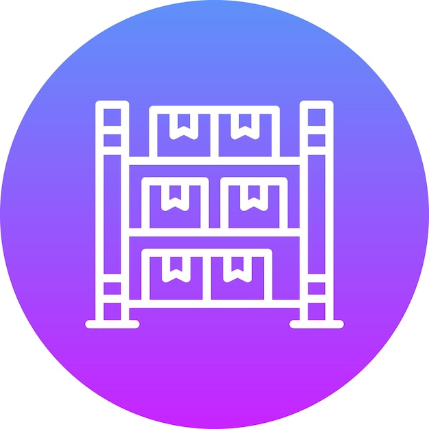 Ilustración del icono vectorial de rack del conjunto de iconos de artículos para el hogar