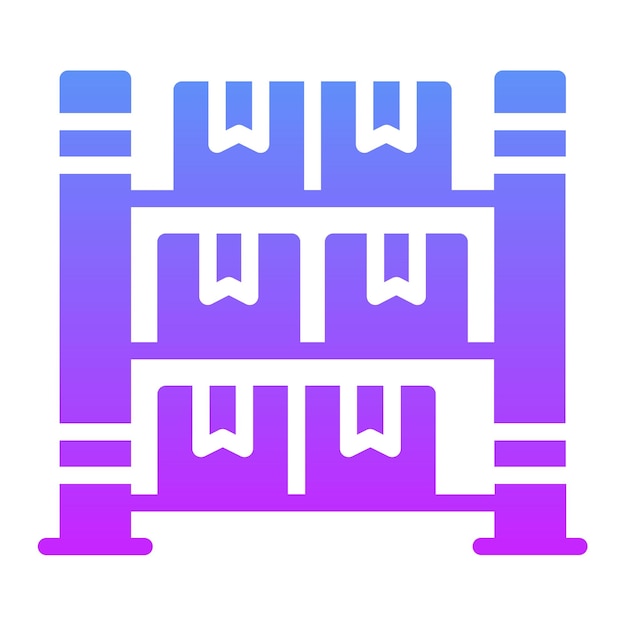 Ilustración del icono vectorial de rack del conjunto de iconos de artículos para el hogar