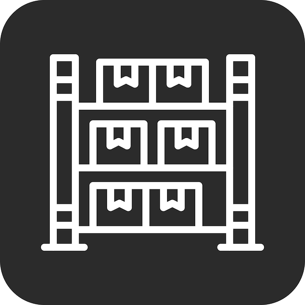 Ilustración del icono vectorial de rack del conjunto de iconos de artículos para el hogar