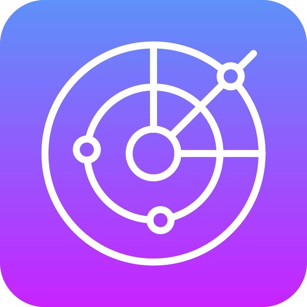 Ilustración del icono vectorial de radar del conjunto de iconos de aviación