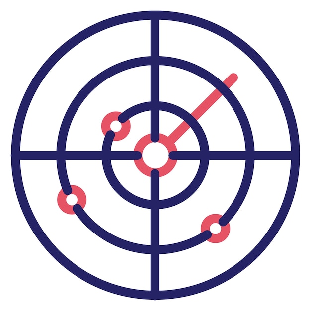 Ilustración del icono vectorial de radar del conjunto de iconos de tecnología espacial