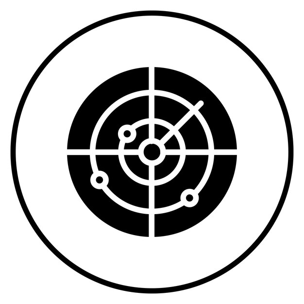 Ilustración del icono vectorial de radar del conjunto de iconos de tecnología espacial