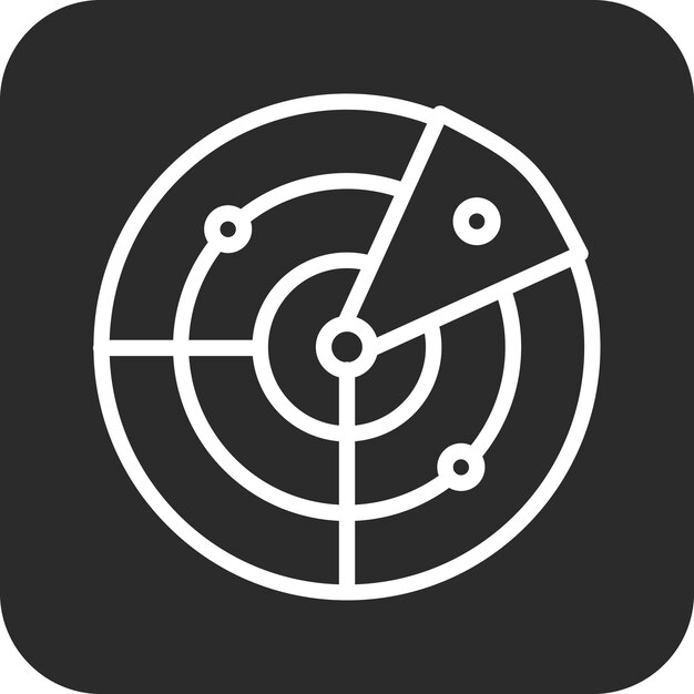 Ilustración del icono vectorial del radar del ejército del conjunto de iconos militares