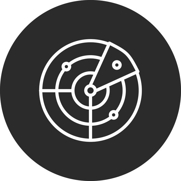 Ilustración del icono vectorial del radar del ejército del conjunto de iconos militares