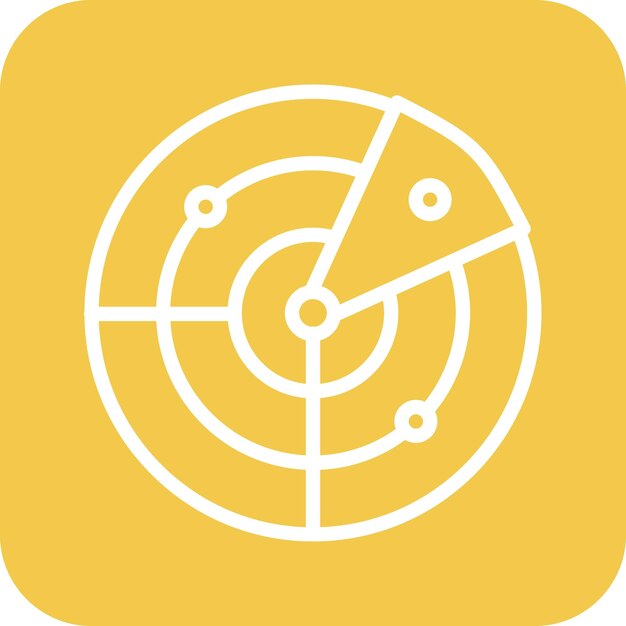 Ilustración del icono vectorial del radar del ejército del conjunto de iconos militares