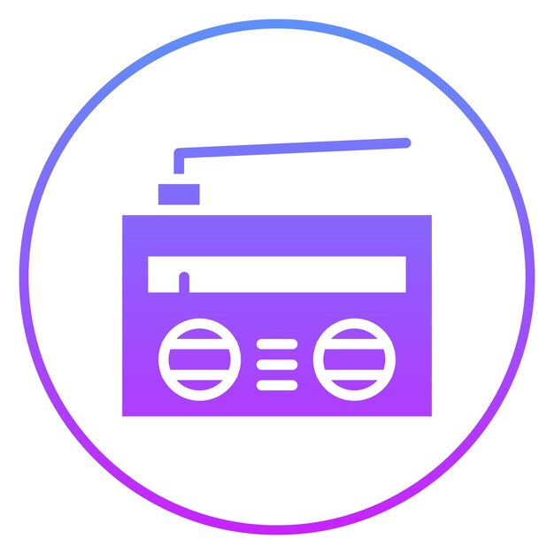 Vector ilustración del icono vectorial de radio del conjunto de iconos de entretenimiento