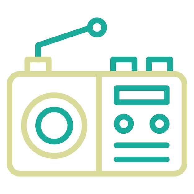 Ilustración del icono vectorial de radio del conjunto de iconos de Homeware