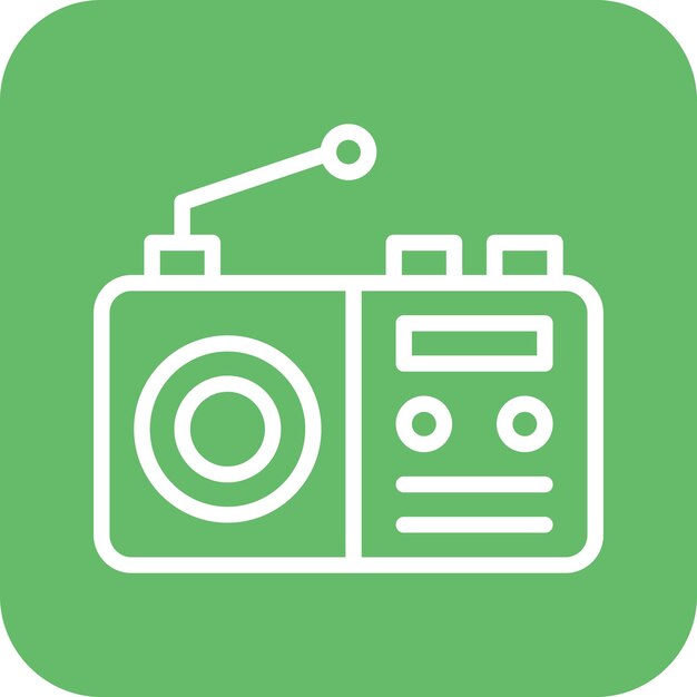 Ilustración del icono vectorial de radio del conjunto de iconos de Homeware