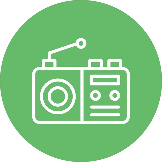 Ilustración del icono vectorial de radio del conjunto de iconos de Homeware