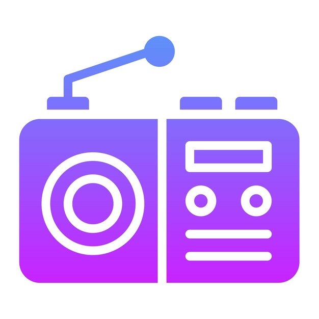 Ilustración del icono vectorial de radio del conjunto de iconos de Homeware