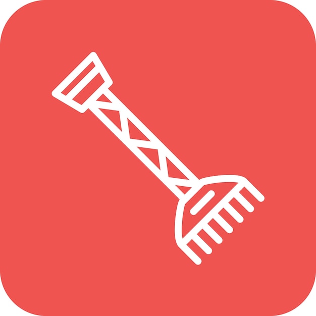 Ilustración del icono vectorial de Rake del conjunto de iconos de otoño