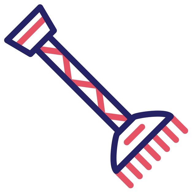 Ilustración del icono vectorial de Rake del conjunto de iconos de otoño