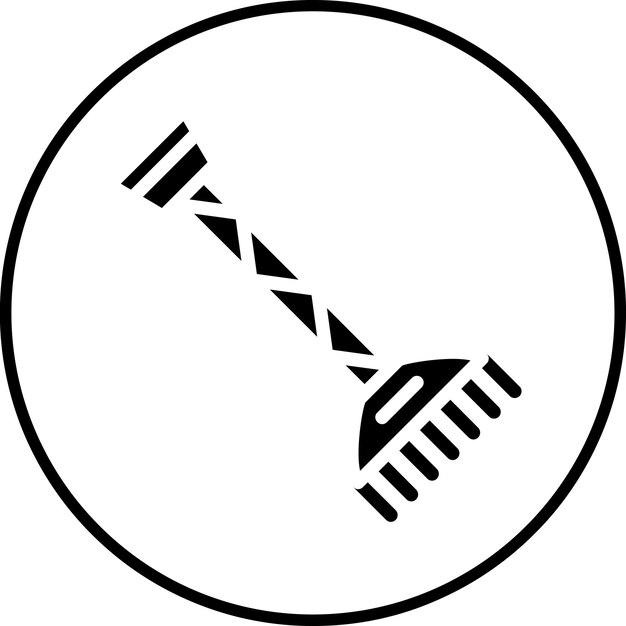 Ilustración del icono vectorial de Rake del conjunto de iconos de otoño