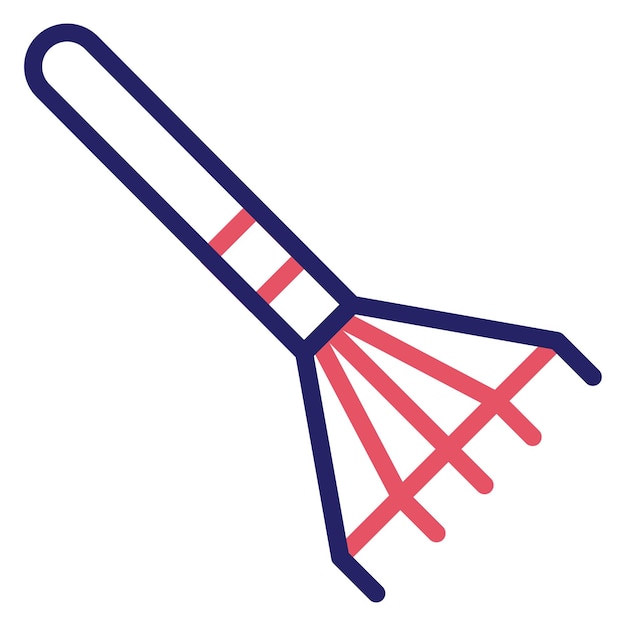 Ilustración del icono vectorial de Rake del conjunto de iconos del pueblo