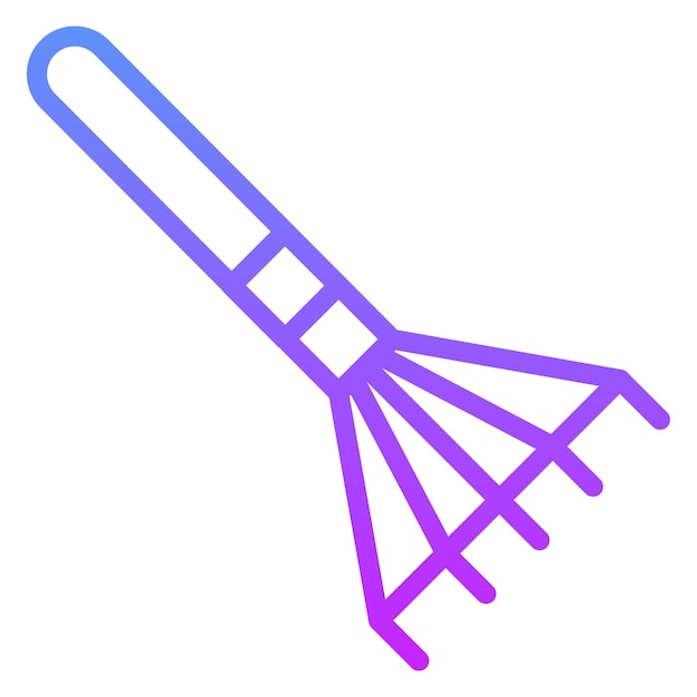 Ilustración del icono vectorial de Rake del conjunto de iconos del pueblo