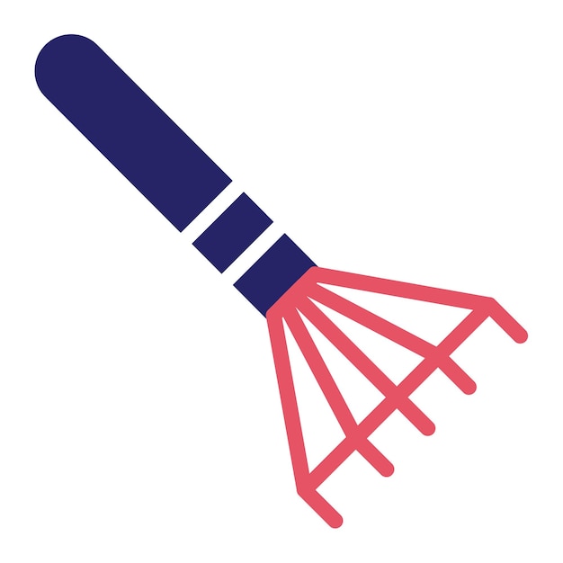 Ilustración del icono vectorial de Rake del conjunto de iconos del pueblo