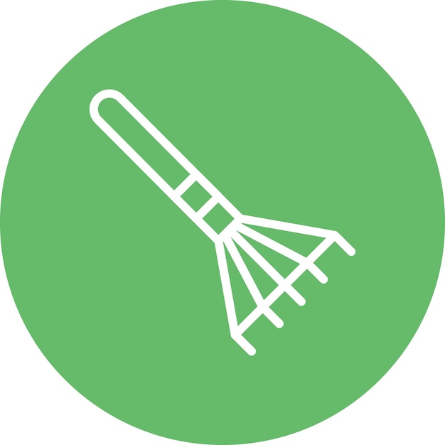 Ilustración del icono vectorial de Rake del conjunto de iconos del pueblo