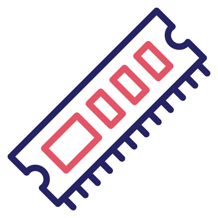Vector ilustración del icono vectorial de ram del conjunto de iconos de computadora y hardware