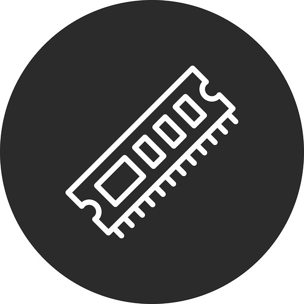 Ilustración del icono vectorial de RAM del conjunto de iconos de computadora y hardware