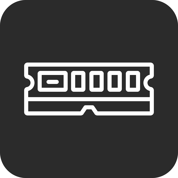 Ilustración del icono vectorial de RAM del conjunto de iconos de tecnología