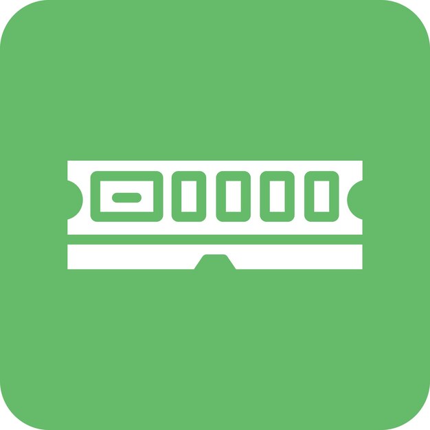 Ilustración del icono vectorial de RAM del conjunto de iconos de tecnología