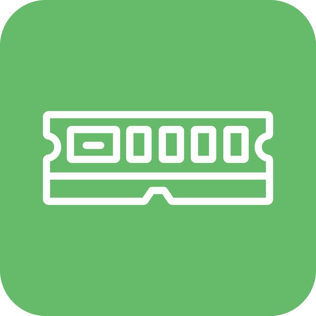 Ilustración del icono vectorial de RAM del conjunto de iconos de tecnología
