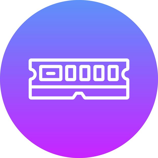 Ilustración del icono vectorial de RAM del conjunto de iconos de tecnología